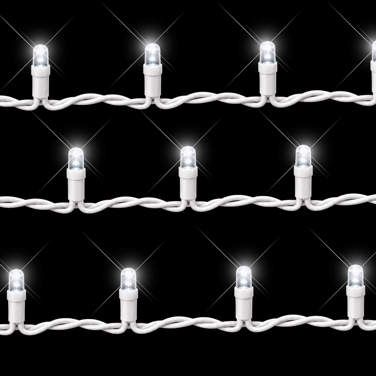 Serie LED 10m luz BLANCO FRÍO gama alta cable blanco - Imagen 2