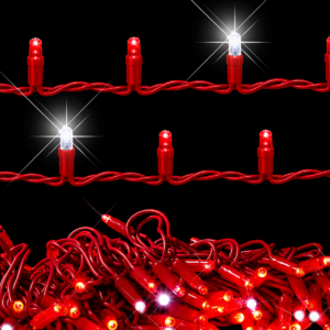 Serie LED 10m luz ROJO con starflash gama alta cable rojo