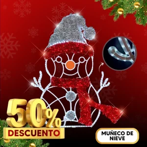 Figura LED gigante Muñeco de Nieve para navidad con iluminación incluida para interior y exterior