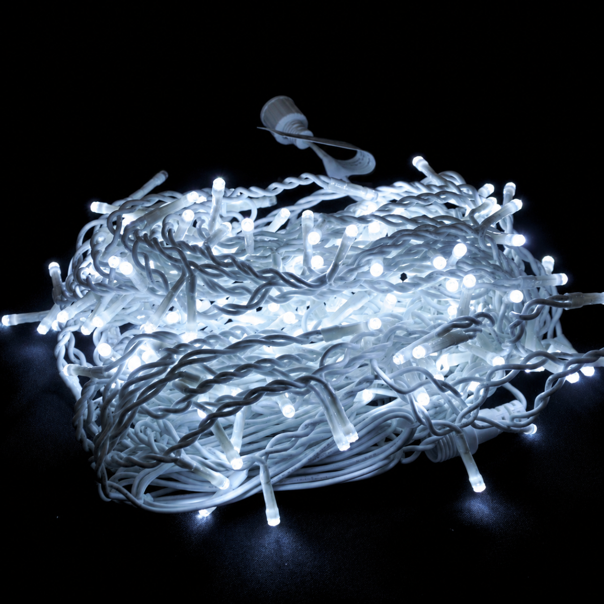 Serie Cascada LED 5m luz BLANCO FRÍO con starflash blanco frío gama media cable blanco - Imagen 3