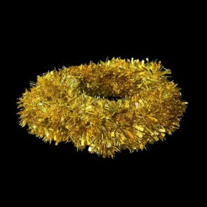 Festón color oro para adornar fiestas patrias escarcha dorada para adornar fachadas, parques y vía pública