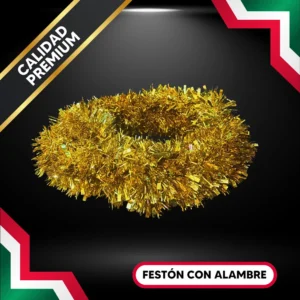 Festón color dorado para adornar fiestas patrias escarcha oro para adornar fachadas, parques y vía pública