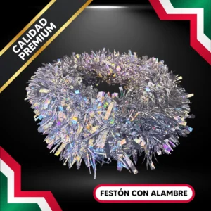 Festón color dorado rollo de 10 metros de largo escarcha gama alta para adornar fiestas mexicanas del grito de independencia en septiembre