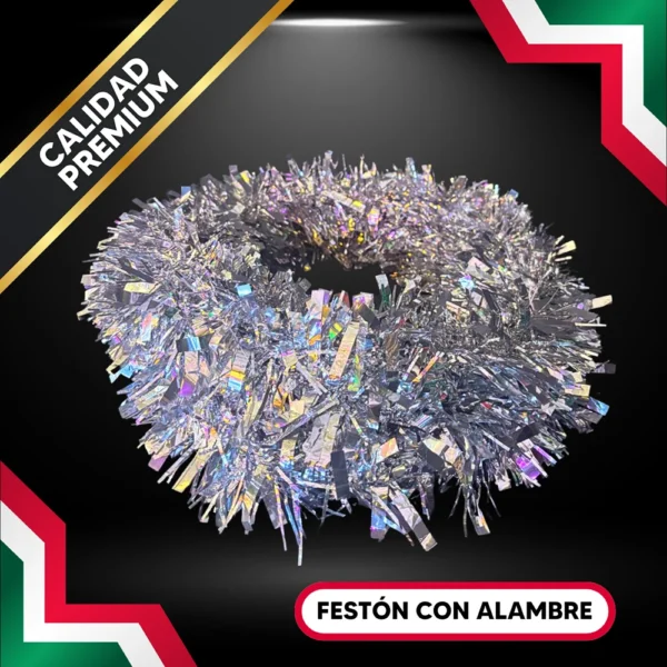 Festón color dorado rollo de 10 metros de largo escarcha gama alta para adornar fiestas mexicanas del grito de independencia en septiembre