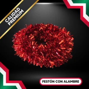 Festón color rojo rollo de 10 metros de largo escarcha gama alta para adornar fiestas mexicanas en septiembre grito de independencia