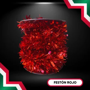 Festón color rojo rollo de 20 metros de largo escarcha de gama media para adornar fiestas mexicanas en septiembre grito de independencia mexicana