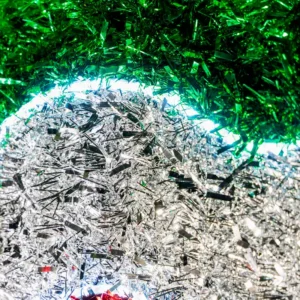 Figura LED en forma Listón tricolor vede blanco y rojo Mexicano para adorno de calles, zócalos, con luces LED brillantes de colores