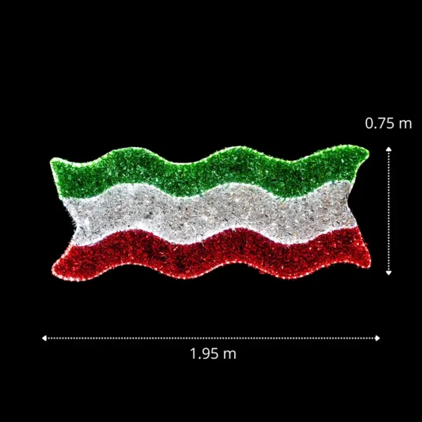 Medidas de la figura LED grande en forma de Listón tricolor para fiestas patrias