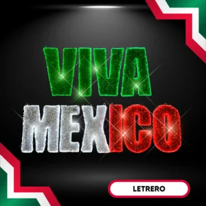 Figura LED de Letras VIVA MEXICO para adornar fiestas patrias en zócalos, parques, plazas comerciales