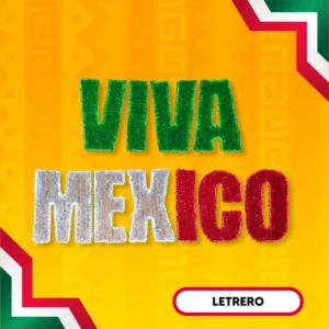 Figura LED de Letras VIVA MEXICO para adornar fiestas patrias en zócalos, parques, plazas comerciales