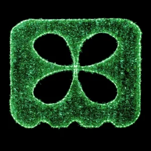 Figura LED en forma de Papel Picado color verde con luces LED brillantes para adornar Septiembre Grito de Independencia Mexicano en zócalos, plazas públicas, centros comerciales y negocios