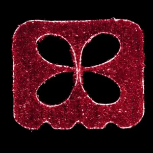 Figura LED en forma de Papel Picado color rojo con luces LED brillantes para adornar Septiembre Grito de Independencia Mexicano en zócalos, plazas públicas, centros comerciales y negocios