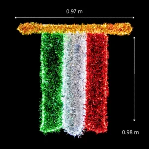 Medidas de la figura LED grande en forma de pendón tricolor para fiestas patrias