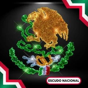 Figura LED Escudo Nacional Mexicano para fiestas patrias, ideal para decorar calles, parques, fachadas de monumentos y presidencias municipales