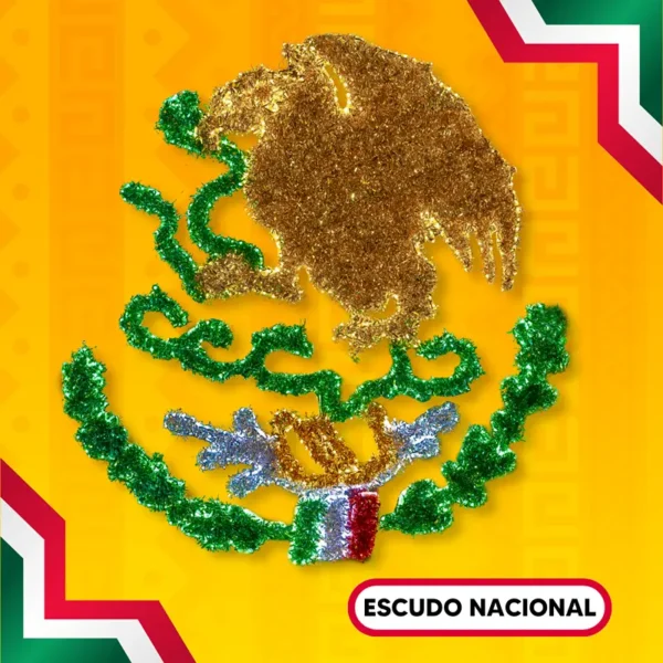 Figura LED Escudo Nacional Mexicano para fiestas patrias, ideal para decorar calles, parques, fachadas de monumentos y presidencias municipales