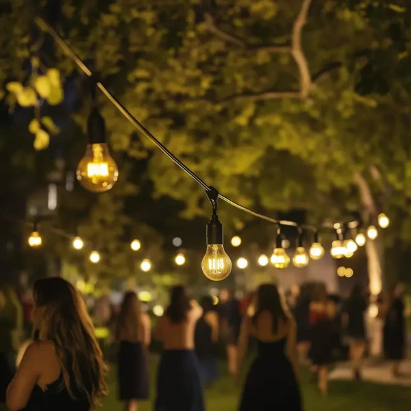 Foco Vintage en Serie para adornar fiestas, jardines, parques, kioscos, plazas públicas y municipios