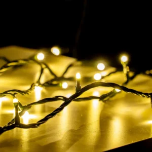 Serie LED con luz blanca cálida para interiores y exteriores, ideal para adornar fiestas, jardines, parques, muros y fachadas