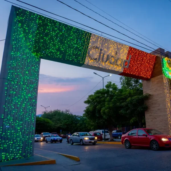 Serie LED con luces blanco cálido para adornar interiores y exteriores en fachadas, muros, monumentos y vía pública
