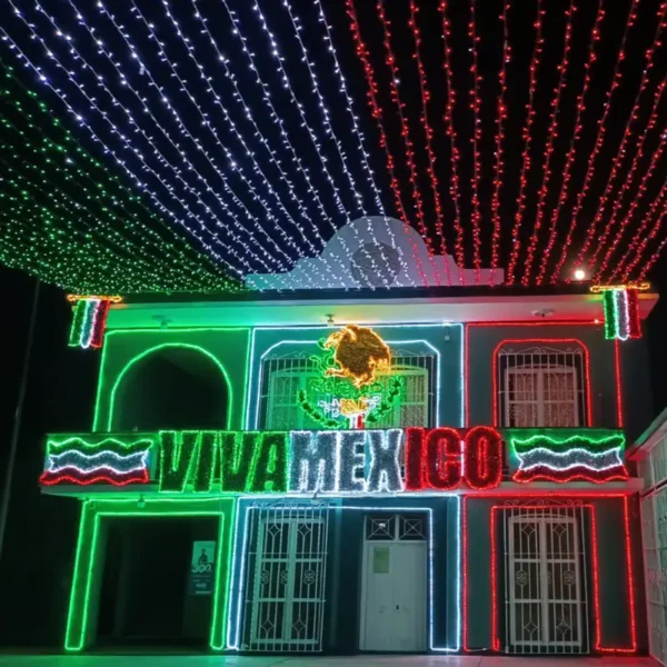 Serie LED roja para exterior e interior ideal para adornar fachadas de presidencias municipales, monumentos, parques, plazas públicas y municipios