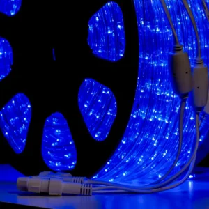 Rollo de Manguera LED azul de 100 metros para exterior color azul con luces LED resistentes venta mayoreo
