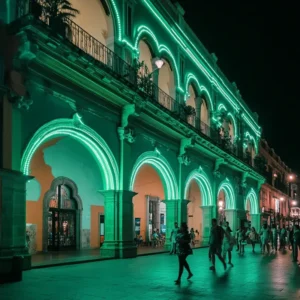 Manguera LED luces verdes brillantes para exterior de 100 metros de largo resistente a la intemperie