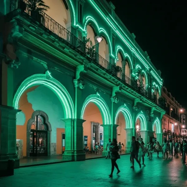 Manguera LED luces verdes brillantes para exterior de 100 metros de largo resistente a la intemperie