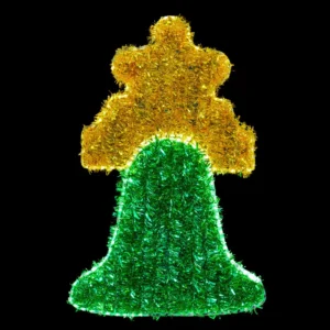Figura LED en forma de Campana color Verde con Acero para Fiestas Patrias Mexicanas