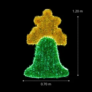 Medidas de la figura LED grande en forma de campana verde para fiestas patrias