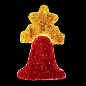 Figura LED Campana roja para adornar fiestas patrias mexicanas en parques, plazas públicas, centros comerciales, presidencias