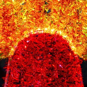 Figura LED en forma de Campana color rojo para adornar Grito de independencia mexicano en fachadas