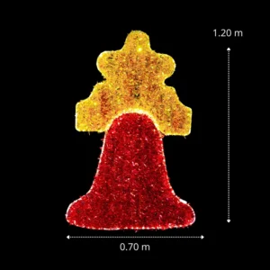 Medidas de la figura LED grande en forma de campana roja para fiestas patrias