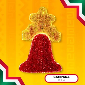 Figura LED de Campana roja para adornar fiestas patrias mexicanas en parques, plazas públicas, centros comerciales, fachadas de presidencias y monumentos