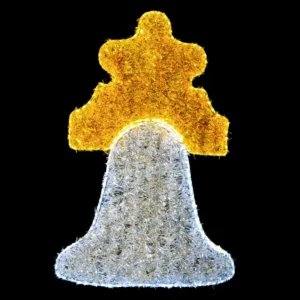 Figura LED Campana Blanca con acero tamaño grande para adornar Fiestas Patrias de Septiembre en México