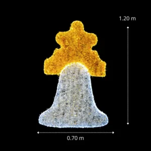 Medidas de la figura LED grande en forma de campana blanca para fiestas patrias