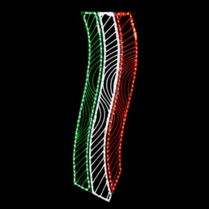 Figura LED Pendón tricolor grande para fiestas patrias ideal para adornar parques, avenidas, plazas comerciales y fachadas de presidencias y monumentos