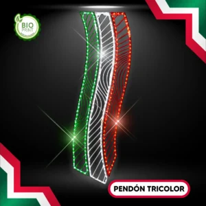 Figura LED en forma de Pendón tricolor grande para fiestas patrias, adorno ideal para calles, avenidas, fachadas, zócalos y plazas públicas