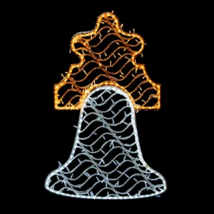 Figura LED Campana Blanca de material reciclado bioprint para adornar fiestas patrias mexicanas