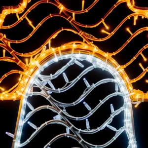 Figura LED de Campana color Blanca de material reciclado bioprint para adornar fachadas, parques públicos, zócalos, centros comerciales