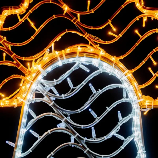 Figura LED de Campana color Blanca de material reciclado bioprint para adornar fachadas, parques públicos, zócalos, centros comerciales