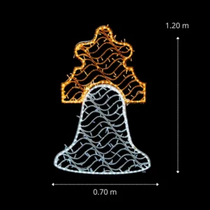 Medidas de la figura LED grande en forma de campana blanca de material biodegradable para fiestas patrias
