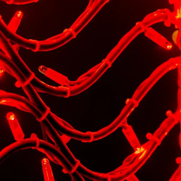 Figura LED de Campana color Roja de material reciclado bioprint para adornar fachadas, parques públicos, zócalos, centros comerciales