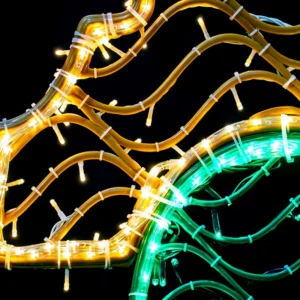Figura LED de Campana color Verde de material reciclado bioprint para adornar fachadas, parques públicos, zócalos, centros comerciales