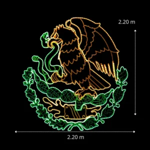 Medidas de la figura LED grande en forma de escudo nacional de material biodegradable para fiestas patrias