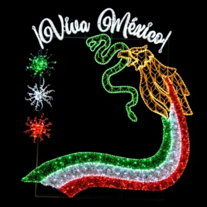 Figura LED Portarretrato con letras Viva México para Fiestas Patrias