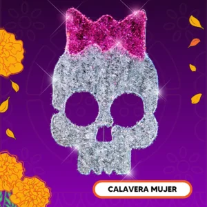 Figura LED Grande decorativa en forma de Calavera mujer para adornar de día de muertos