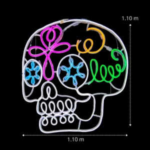 Medidas de la Figura LED Grande en forma de calaverita de azúcar para adorno de día de muertos con manguera LED