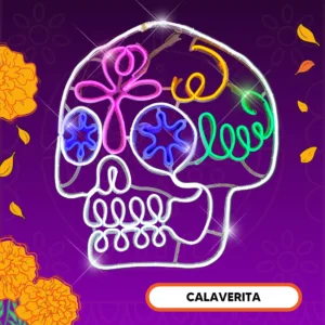 Figura LED Grande en forma de calaverita de azúcar para adornar de día de muertos