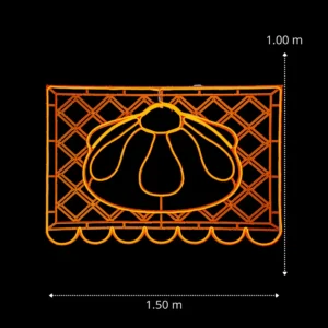 Medidas de la Figura LED Grande en forma de Papel Picado con Hojaldra para adornar día de muertos con manguera LED