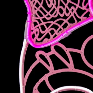 Figura LED gigante para decoración en forma de Catrina color rosa para adorno de día de muertos ya incluye Manguera LED Neón resistente a intemperie e interiores