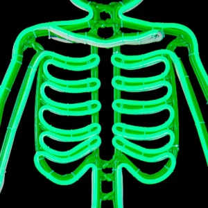 Figura LED gigante para decoración en forma de Esqueleto color verde para adorno de día de muertos ya incluye Manguera LED Neón resistente a intemperie e interiores